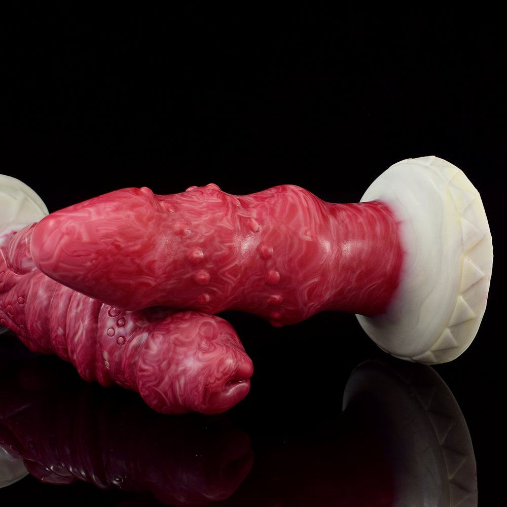 Monster Fantasy Alien Anal Plug in Burgundy Marbling - 7.28 Inches  from The Dildo Hub