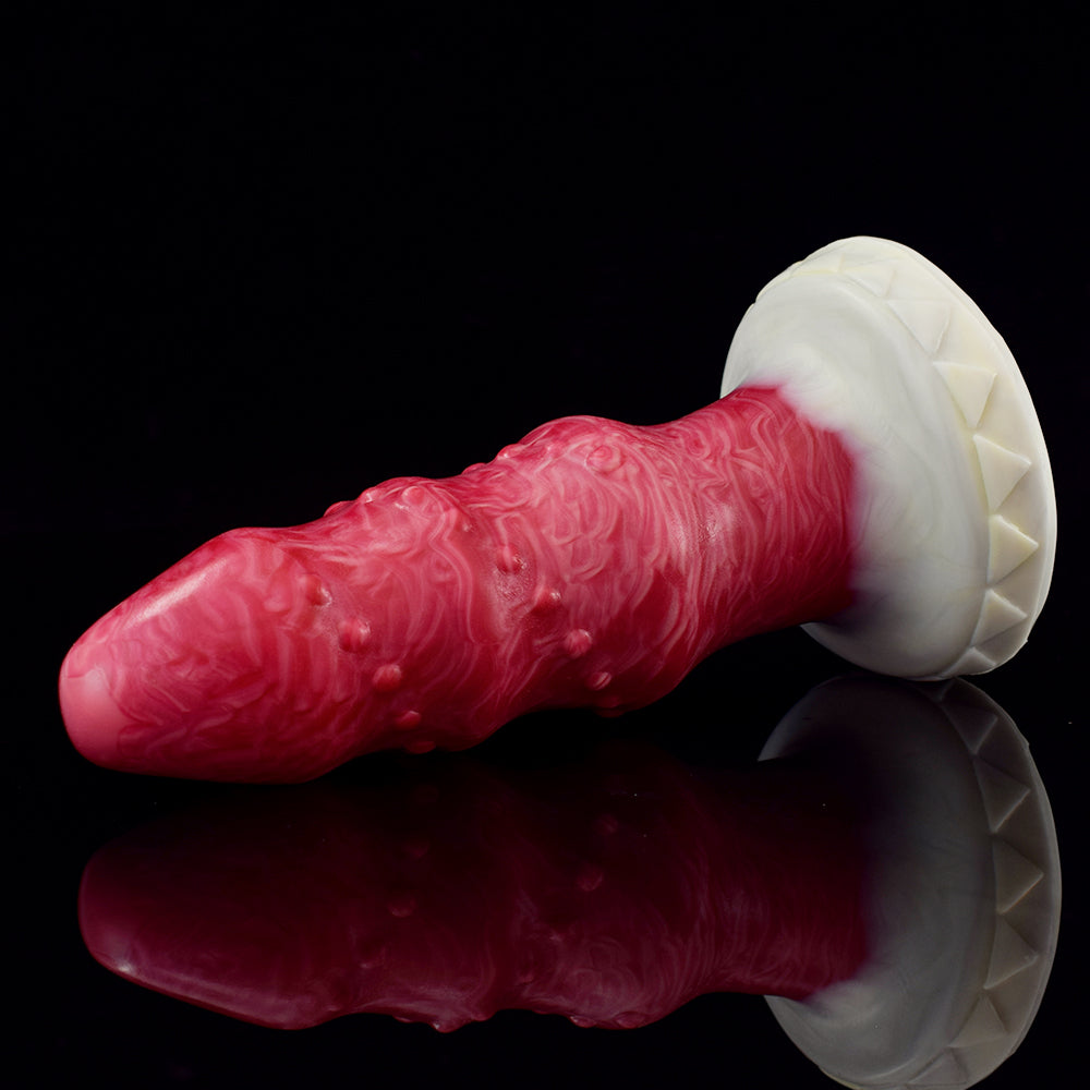 Monster Fantasy Alien Anal Plug in Burgundy Marbling - 7.28 Inches  from The Dildo Hub