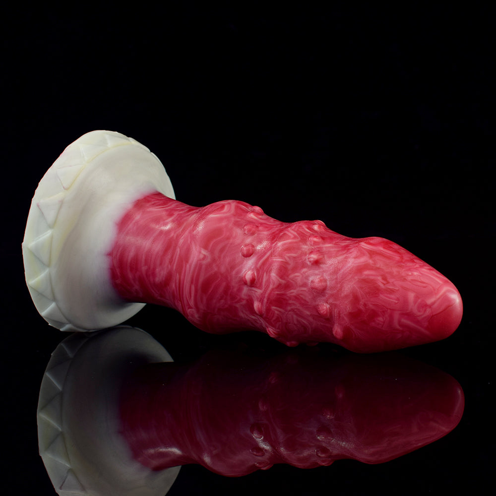 Monster Fantasy Alien Anal Plug in Burgundy Marbling - 7.28 Inches  from The Dildo Hub