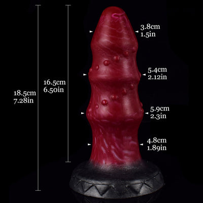 Monster Fantasy Anal Butt Plug in Burgundy Marbling - 7.28 Inches  from The Dildo Hub