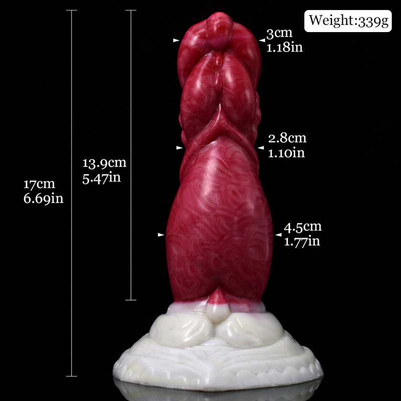 Monster Fantasy Alien Anal Dildo in Burgundy Marbling - 6.69 Inches  from The Dildo Hub