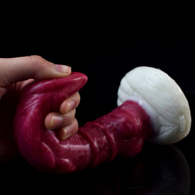 Fantasy Dog Knot Anal Dildo in Burgundy Marbling - 8.46 Inches  from The Dildo Hub
