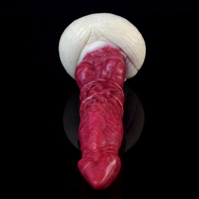Fantasy Dog Knot Anal Dildo in Burgundy Marbling - 8.46 Inches  from The Dildo Hub
