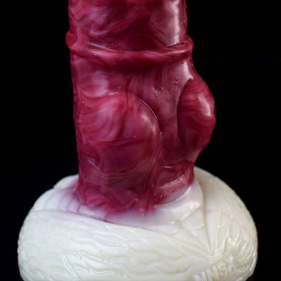 Fantasy Dog Knot Anal Dildo in Burgundy Marbling - 8.46 Inches  from The Dildo Hub