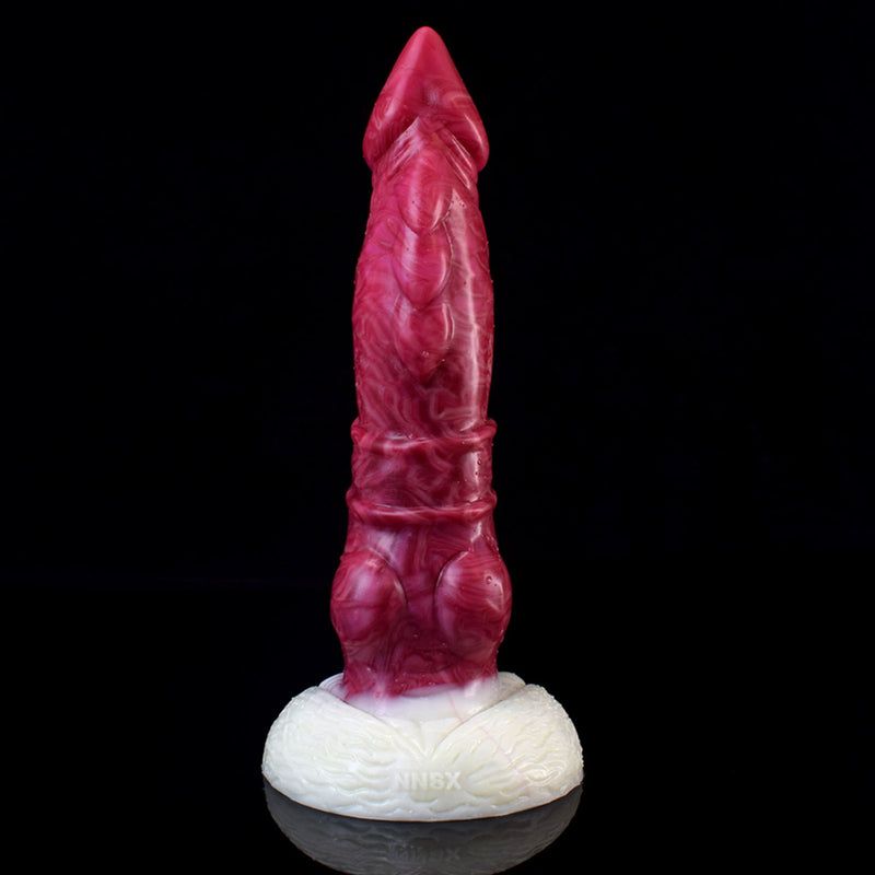 Fantasy Dog Knot Anal Dildo in Burgundy Marbling - 8.46 Inches  from The Dildo Hub