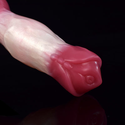 Fantasy Animal Wolf Knot Dildo in Burgundy Marbling - 8.03 Inches  from The Dildo Hub