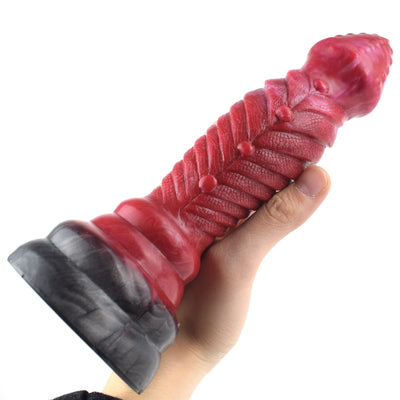 Fantasy Anal Dragon Dildo in Burgundy Marbling - 7.48 Inches  from The Dildo Hub