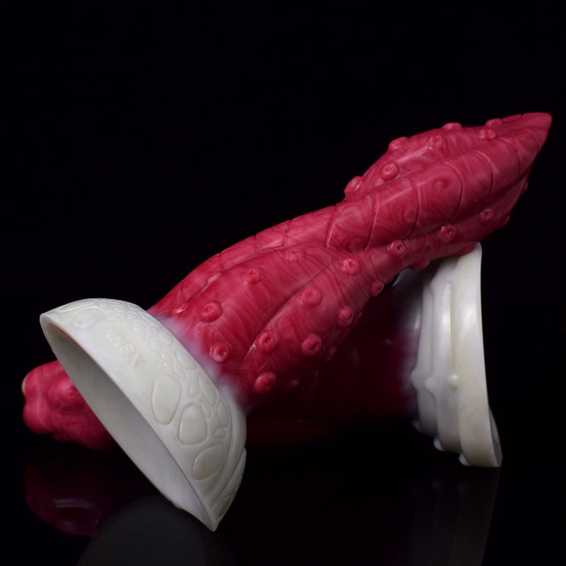 Fantasy Octopus Tentacle Dildo in Burgundy Marbling - 7.68 Inches  from The Dildo Hub