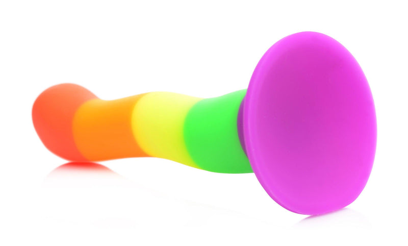 Proud Rainbow Silicone Dildo with Harness - The Dildo Hub