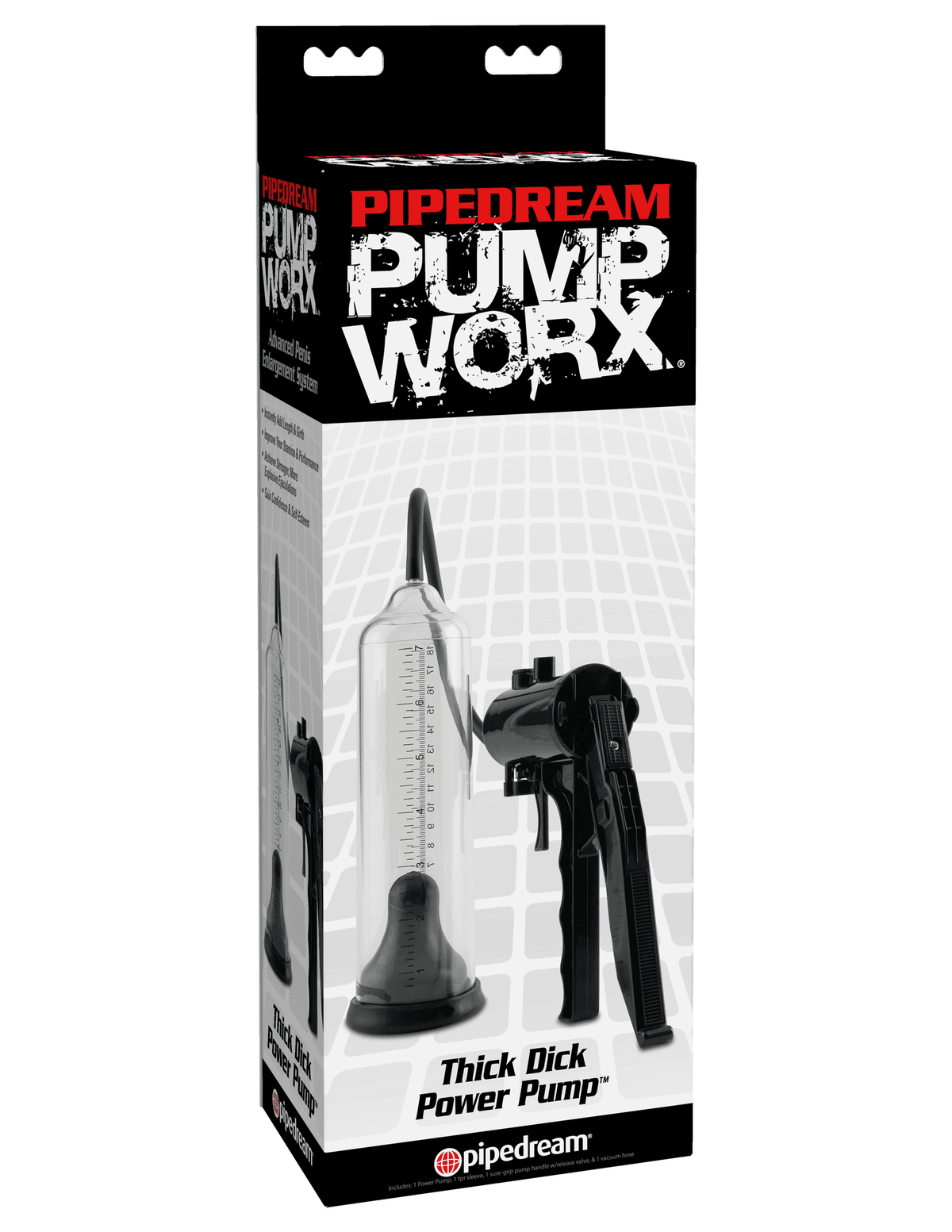 Pump Worx Thick Dick Power Penis Pump - Clear/Black | Pipedream - The Dildo Hub