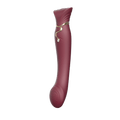 Queen Set G-spot PulseWave Vibrator with Suction Sleeve Wine Red