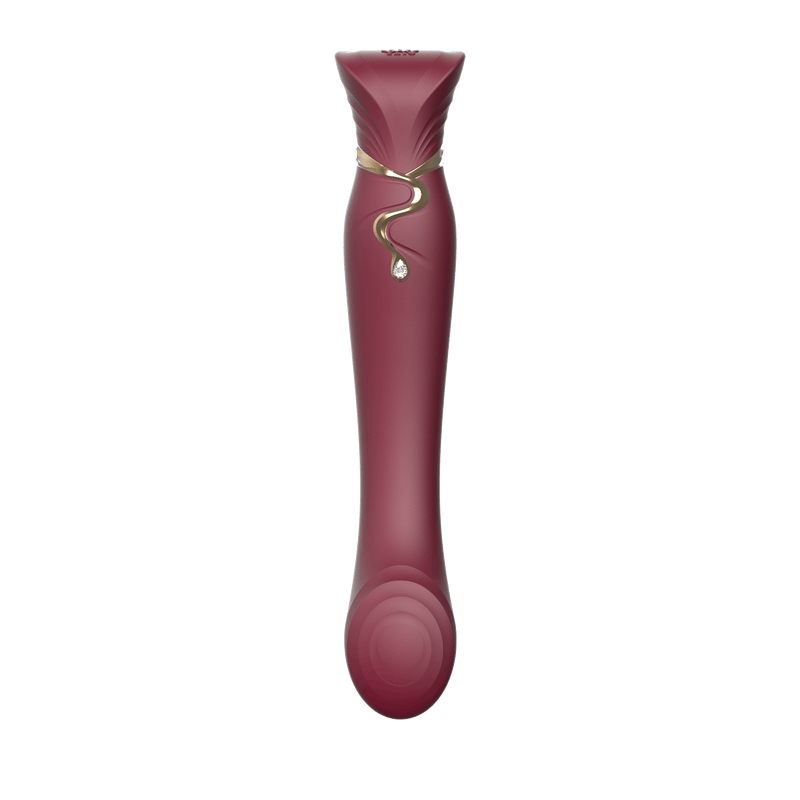 Queen Set G-spot PulseWave Vibrator with Suction Sleeve Wine Red - The Dildo Hub