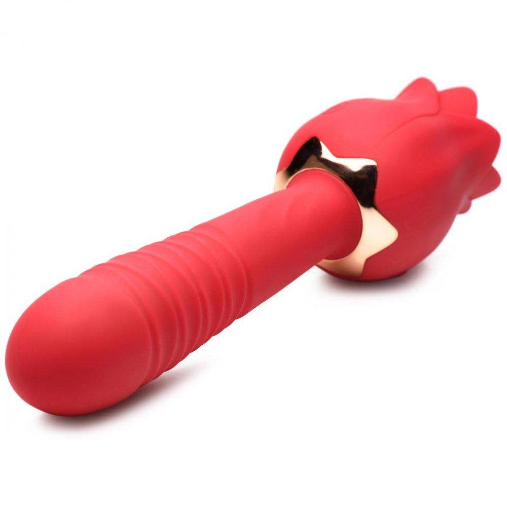 Racy Rose Thrusting and Licking Rose Vibrator - The Dildo Hub