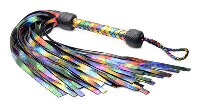 Rainbow Leather Flogger - The Dildo Hub