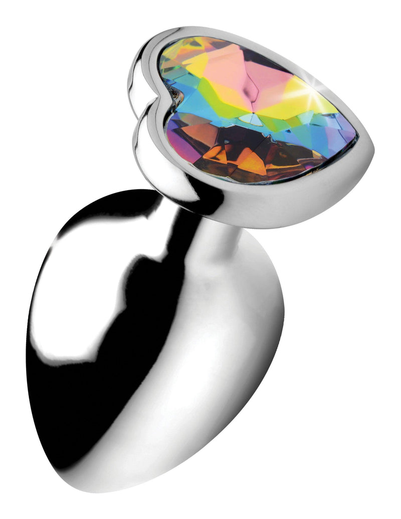 Rainbow Prism Heart Anal Plug - Large - The Dildo Hub