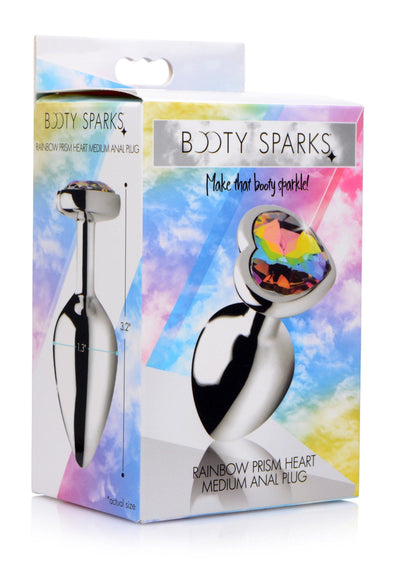 Rainbow Prism Heart Anal Plug - Medium - The Dildo Hub