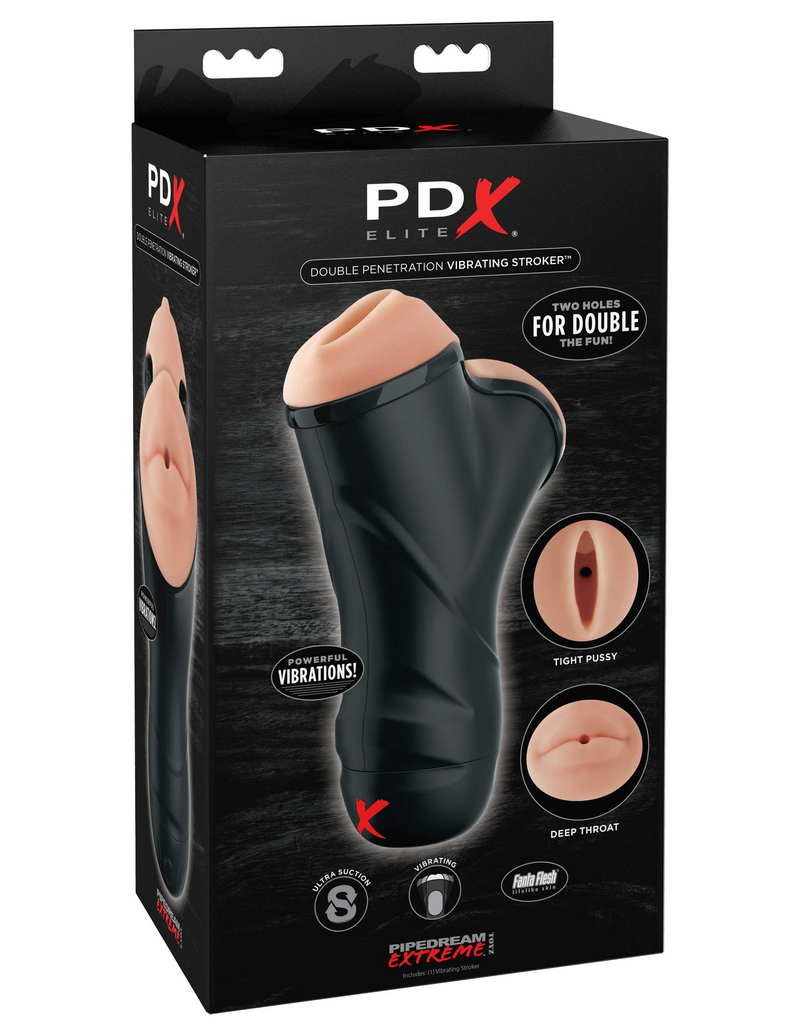 Pdx Elite Double Penetration Vibrating Stroker | Pipedream  from Pipedream