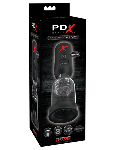 PDX Elite Tip Teazer Power Pump Masturbator - Clear/Black | Pipedream  from Pipedream