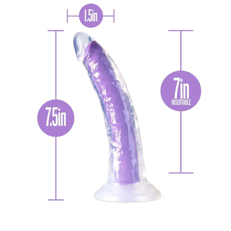 Realistic Dildos Neo Elite Glow in the Dark - Neon Purple 7" - The Dildo Hub