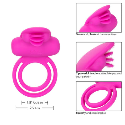 Rechargeable Dual Clit Flicker Vibrating Cock Ring | CalExotics - The Dildo Hub