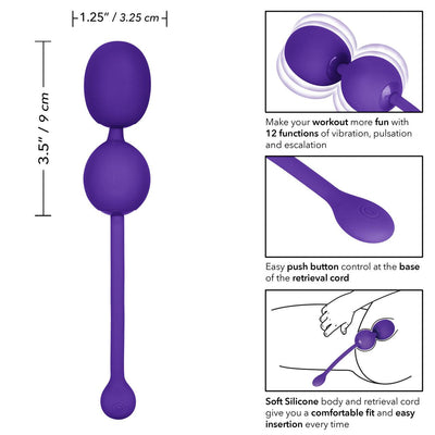 Rechargeable Dual Vibrating Kegel Balls - Purple | CalExotics - The Dildo Hub