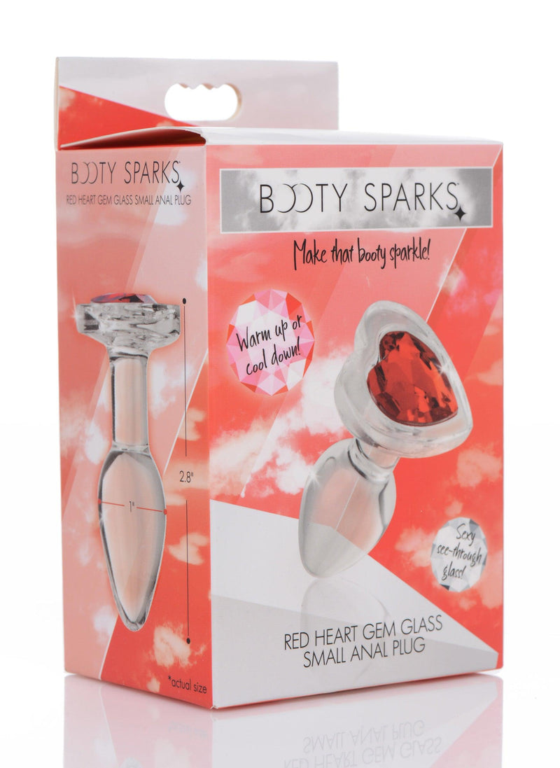 Red Heart Gem Glass Anal Plug - Small - The Dildo Hub