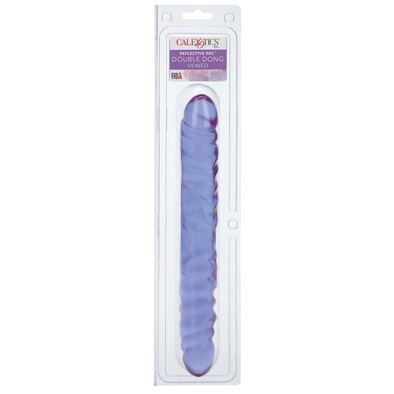 Reflective Gel Veined Double Dong-Purple 12 Inch - The Dildo Hub