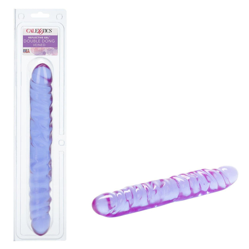 Reflective Gel Veined Double Dong-Purple 12 Inch - The Dildo Hub