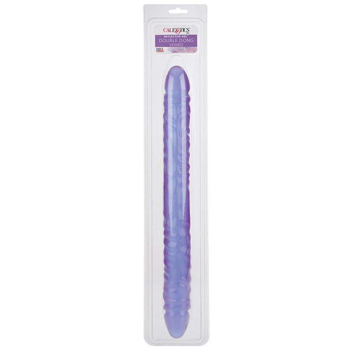 Reflective Gel Veined Double Dong-Purple 17.5 Inch - The Dildo Hub