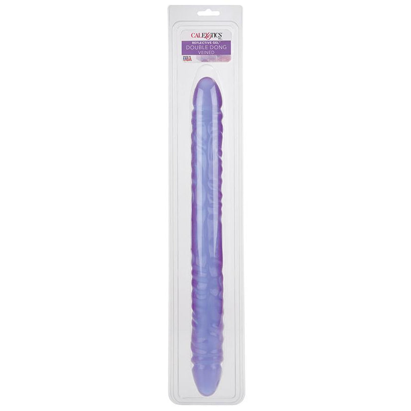 Reflective Gel Veined Double Dong-Purple 17.5 Inch - The Dildo Hub