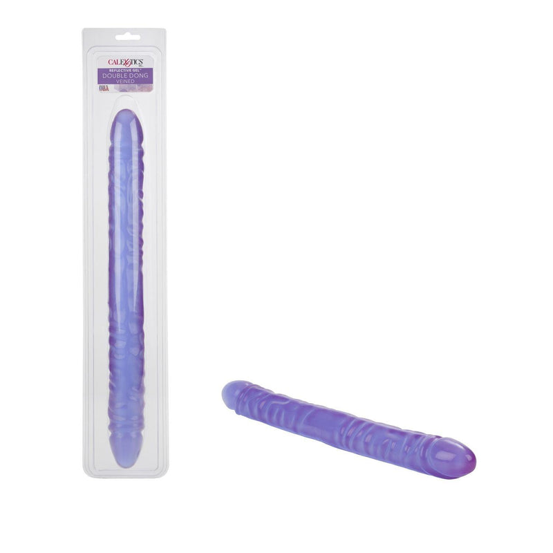 Reflective Gel Veined Double Dong-Purple 17.5 Inch - The Dildo Hub