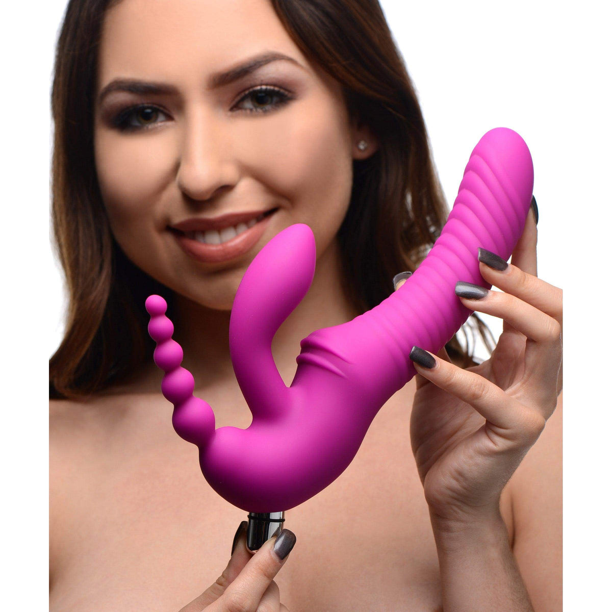 Regal Rider Vibrating Silicone Strapless Strap On Triple G Dildo - The Dildo Hub