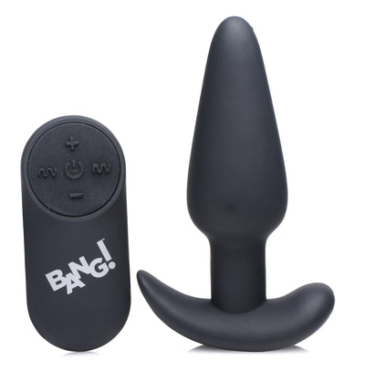 Remote Control 21X Vibrating Silicone Butt Plug - Black - The Dildo Hub