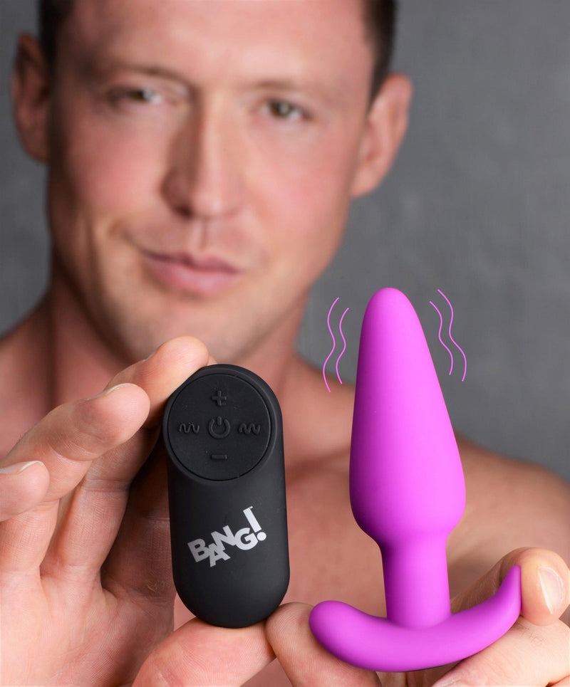 Remote Control 21X Vibrating Silicone Butt Plug - Purple - The Dildo Hub