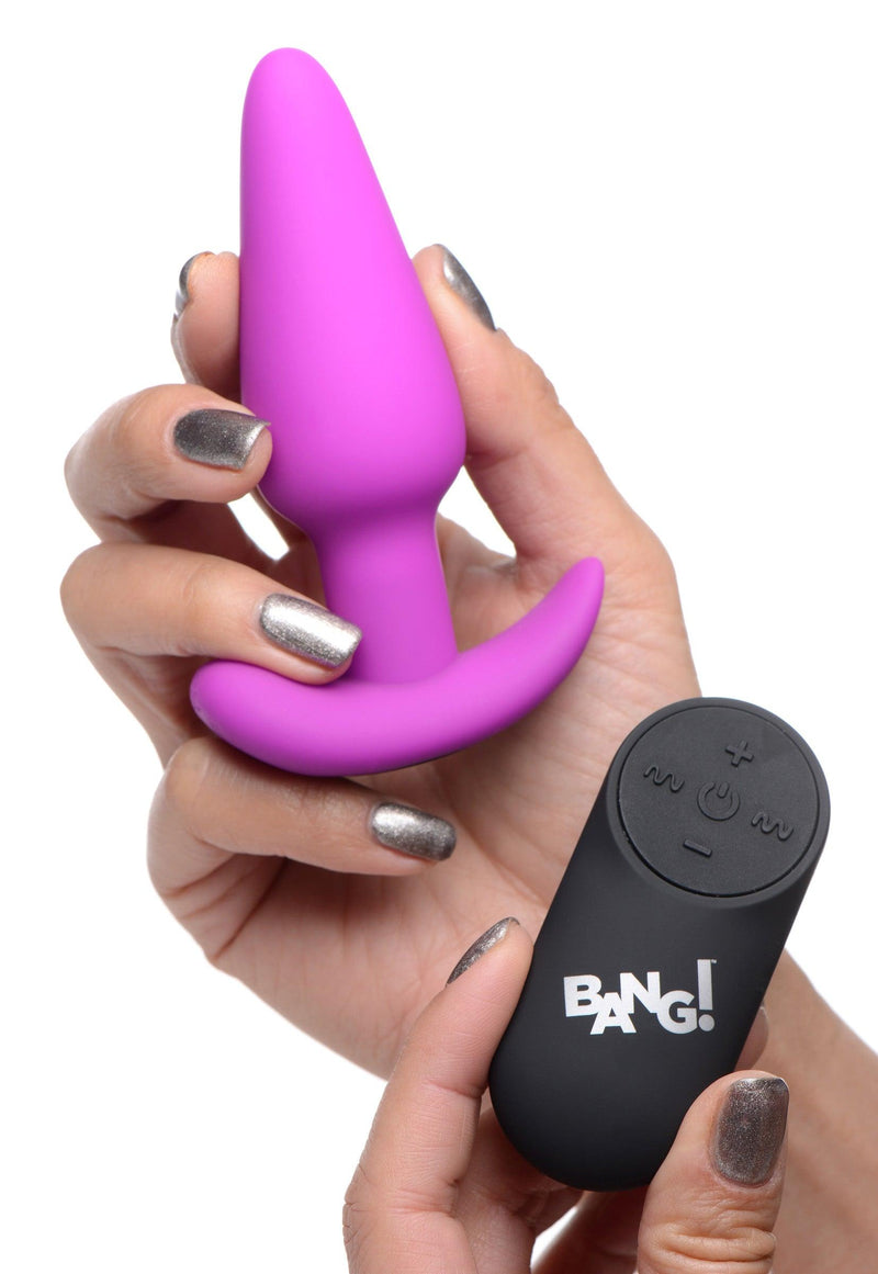 Remote Control 21X Vibrating Silicone Butt Plug - Purple - The Dildo Hub