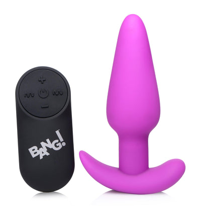 Remote Control 21X Vibrating Silicone Butt Plug - Purple - The Dildo Hub