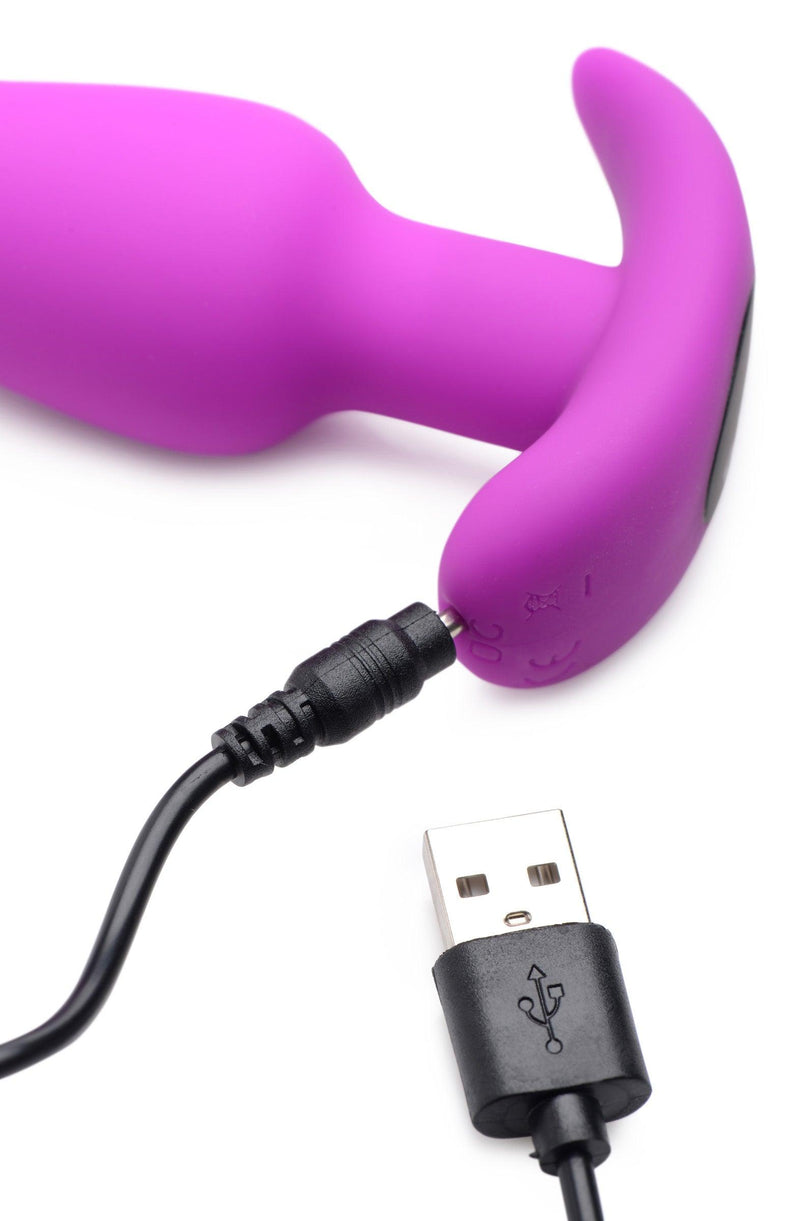 Remote Control 21X Vibrating Silicone Butt Plug - Purple - The Dildo Hub