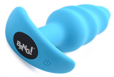 Remote Control 21X Vibrating Silicone Swirl Butt Plug - Blue - The Dildo Hub