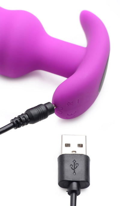 Remote Control 21X Vibrating Silicone Swirl Butt Plug - Purple - The Dildo Hub