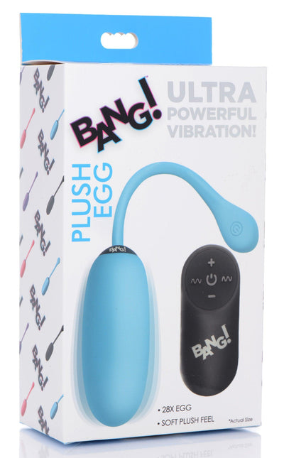 Remote Control 28X Silicone Plush Egg - Blue - The Dildo Hub