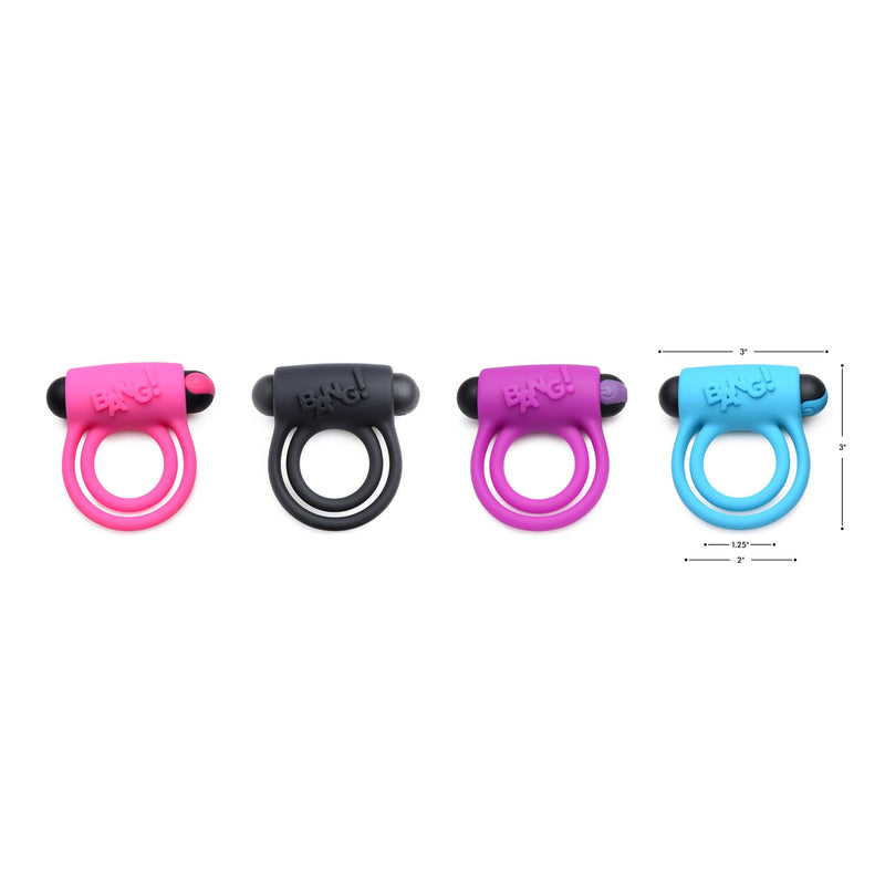 Remote Control 28X Vibrating Cock Ring and Bullet - Blue - The Dildo Hub