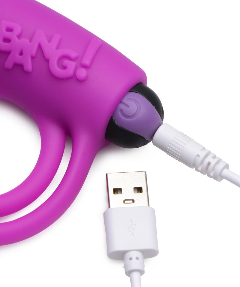 Remote Control 28X Vibrating Cock Ring and Bullet - Purple - The Dildo Hub