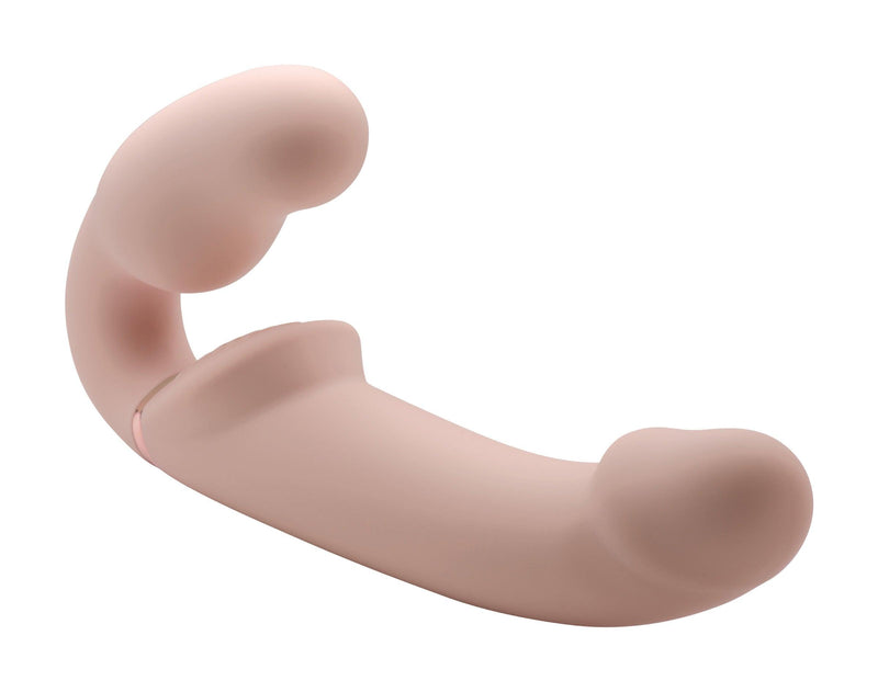 Remote Control Inflatable Vibrating Silicone Ergo Fit Strapless Strap-On - The Dildo Hub