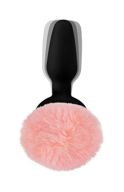 Remote Control Vibrating Pink Bunny Tail Anal Plug - The Dildo Hub