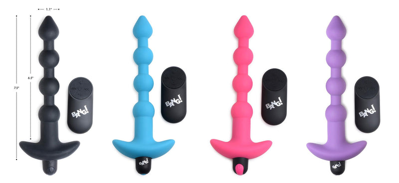 Remote Control Vibrating Silicone Anal Beads - Blue - The Dildo Hub