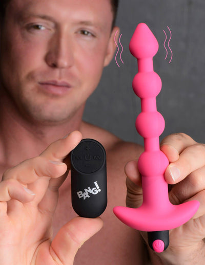 Remote Control Vibrating Silicone Anal Beads - Pink - The Dildo Hub