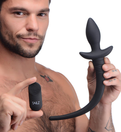 Remote Control Wagging and Vibrating Puppy Tail Anal Plug - The Dildo Hub