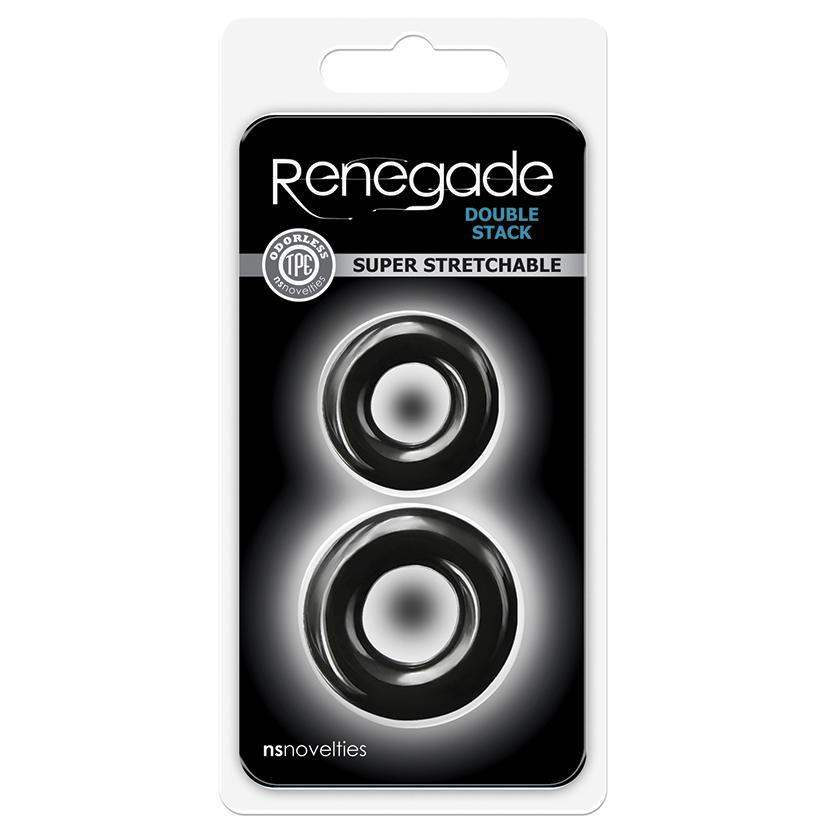 Renegade Double Stack Cock Ring Set - Black | NS Novelties - The Dildo Hub