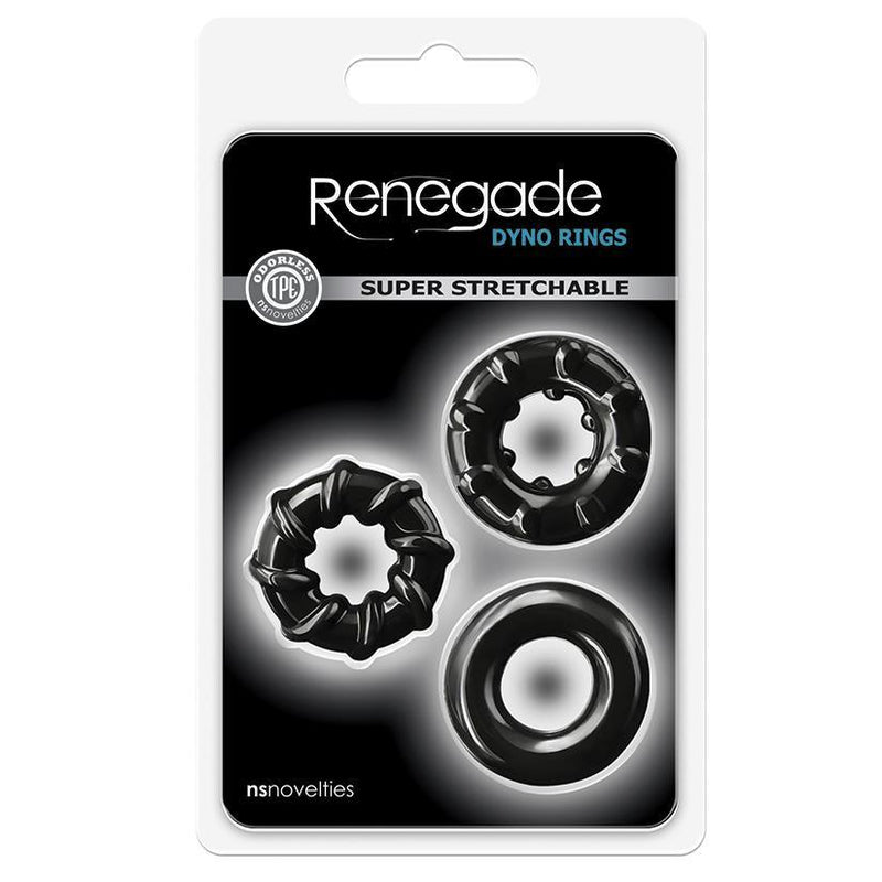 Renegade Dyno Cock Rings - Black | NS Novelties - The Dildo Hub