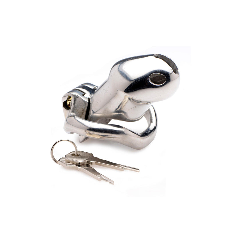 Rikers 24-7 Stainless Steel Locking Chastity Cage - The Dildo Hub